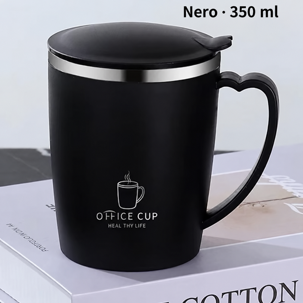 Tazza termica da 350 ml con manico.